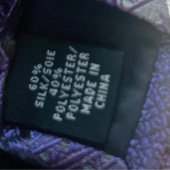 Van Heusen Ombre Black Blue Purple Men's Necktie Silk and Polyester - Picture 5 of 5